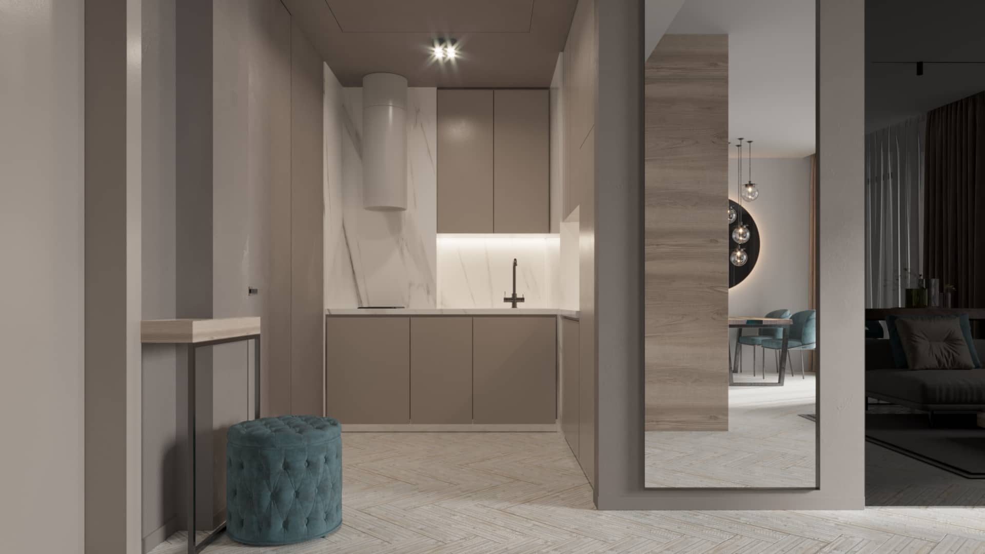 Дизайн небольшой но функциональной мини-кухни